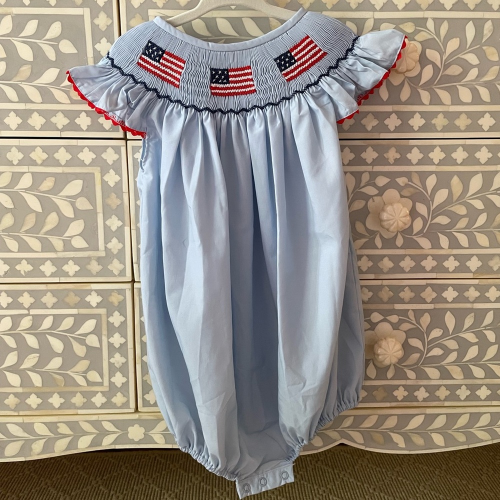 Lillie & Lilah American Flag Bubble • 3T